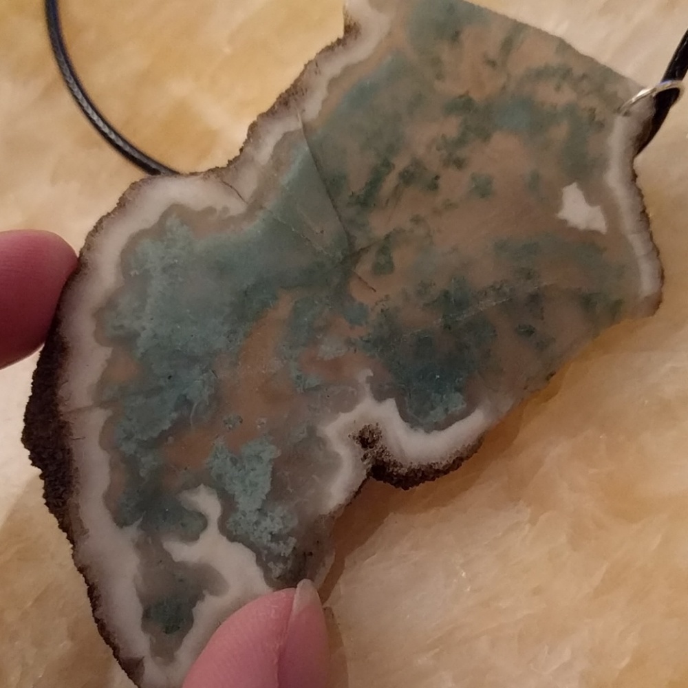 Moss Agate + Pearl Necklace - Picture 5 of 6